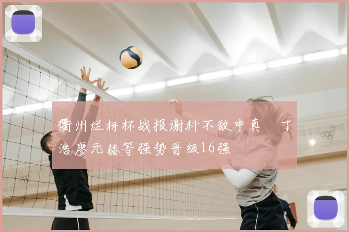 衢州烂柯杯战报谢科不敌申真谞丁浩廖元赫等强势晋级16强
